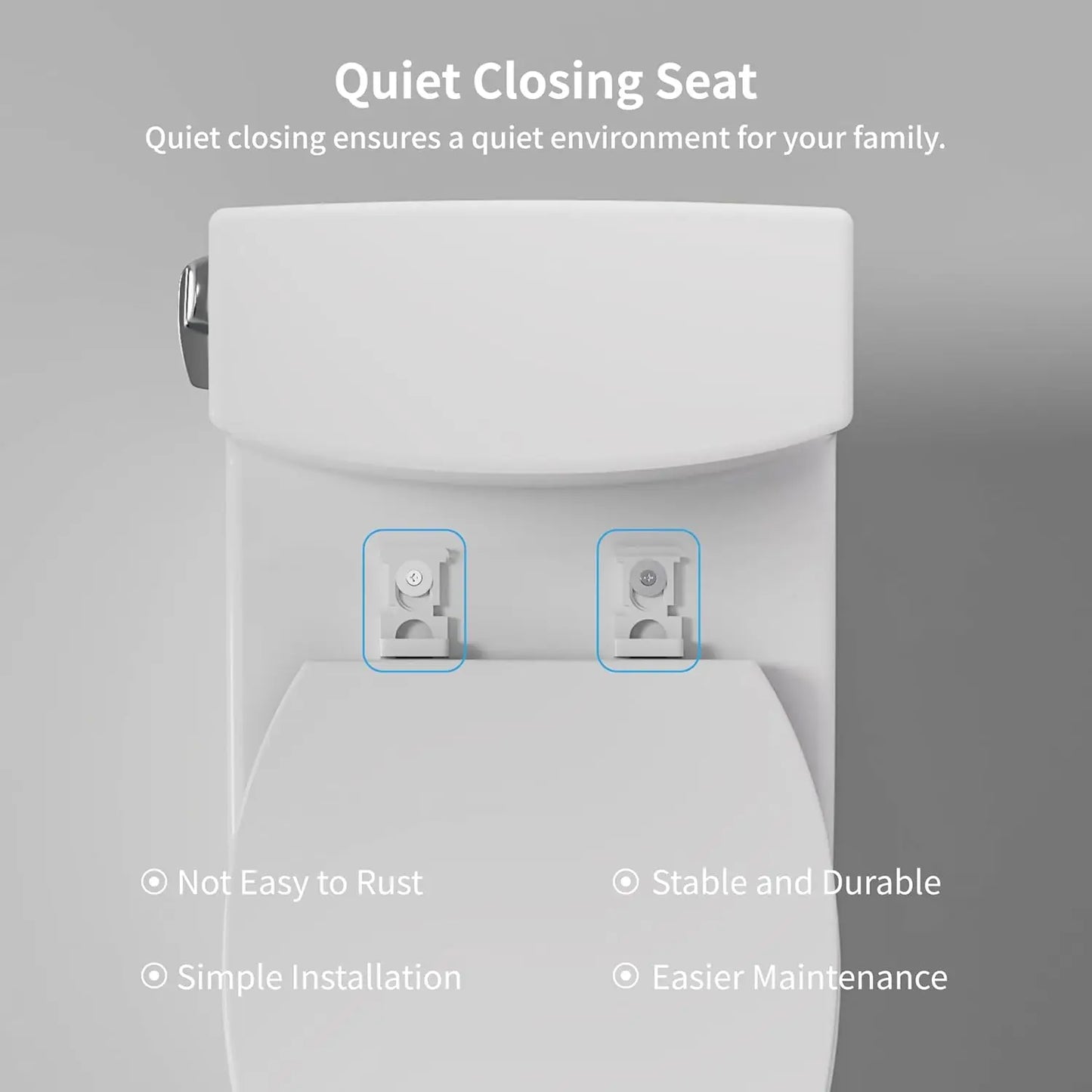 KE KING One Piece Toilet with Powerful Flush, Compact Toilet Elongated Side Lever Flush 1.28 GPF, Sleek Design, Customized