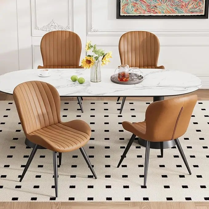 Dining Chairs Set of 4 Modern Fabric Dining Room Chairs Upholstered Dining Chairs with Thick Cushions, Contemporary ，Customized