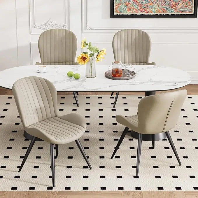 Dining Chairs Set of 4 Modern Fabric Dining Room Chairs Upholstered Dining Chairs with Thick Cushions, Contemporary ，Customized