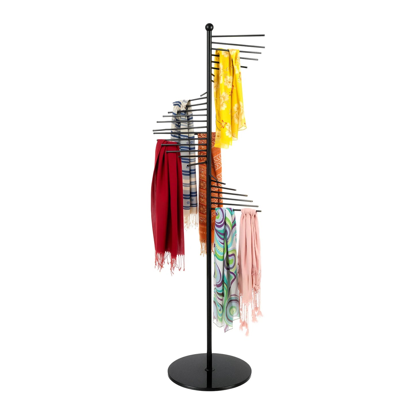 Spiral Scarf Holder Organizer Freestanding Scarf Rack Hanger 5.58ft Tall Commercial Hijab Organizer for Clothing Store Home