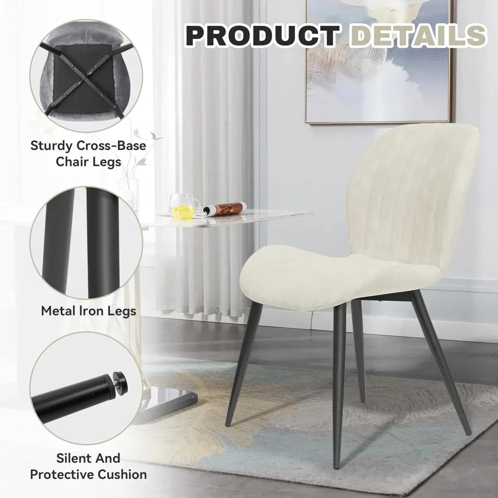 Dining Chairs Set of 4 Modern Fabric Dining Room Chairs Upholstered Dining Chairs with Thick Cushions, Contemporary ，Customized