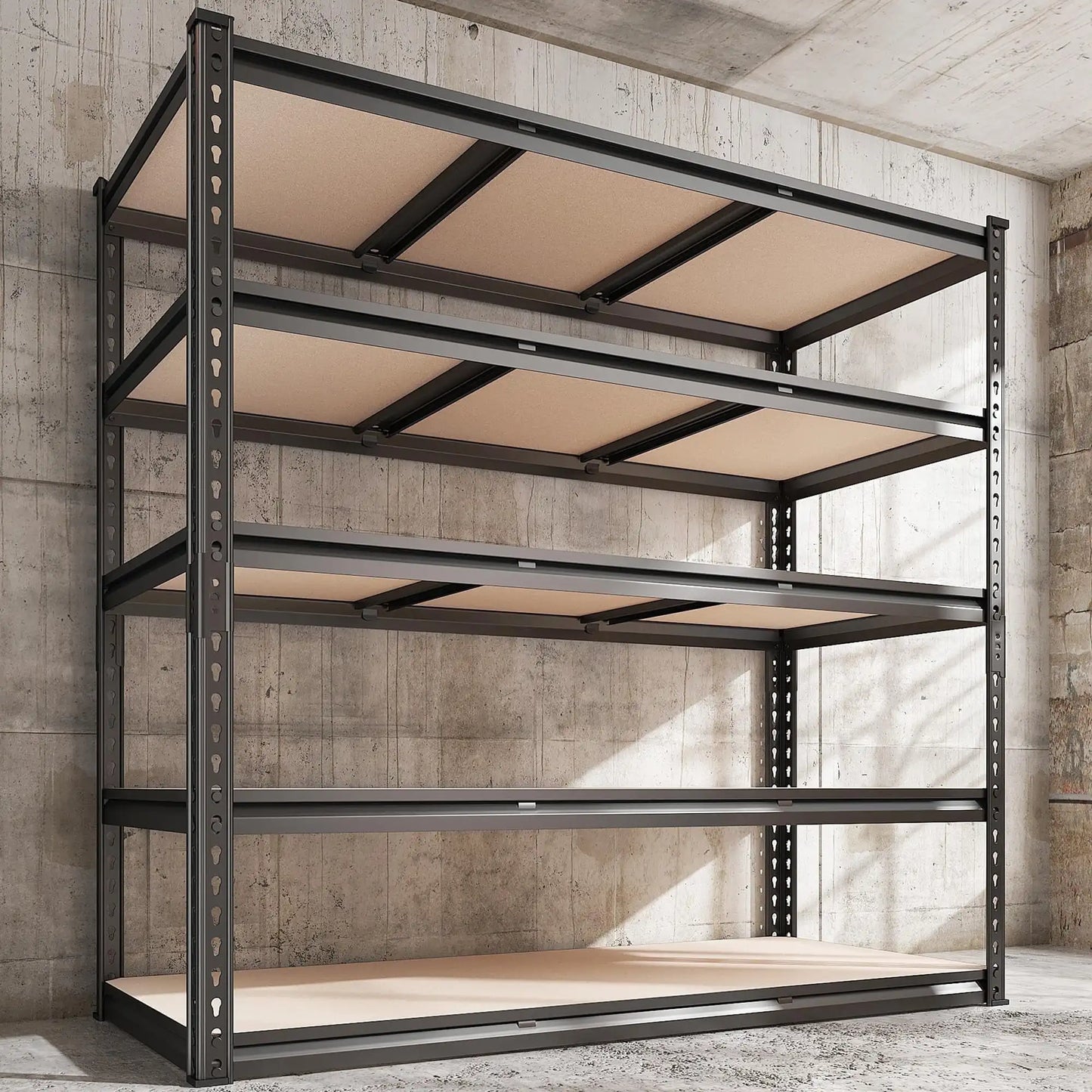REIBII 48"W Heavy Duty Shelving 3000LBS Steel Shelving Adjustable Garage Storage Industrial Shelf,48"W x 24"D x 72"H