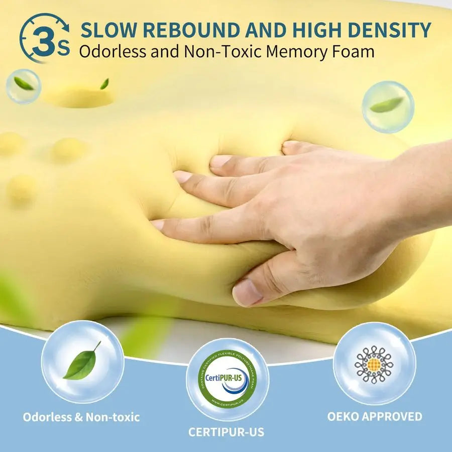 Neck Pillow for Pain Relief, Ergonomic Pillow Side Sleeper Pillow for Sleeping, Contour Memory Foam Pillows with Cooling Pillowc
