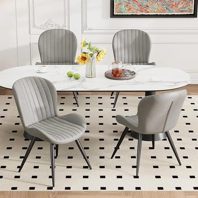 Dining Chairs Set of 4 Modern Fabric Dining Room Chairs Upholstered Dining Chairs with Thick Cushions, Contemporary ，Customized